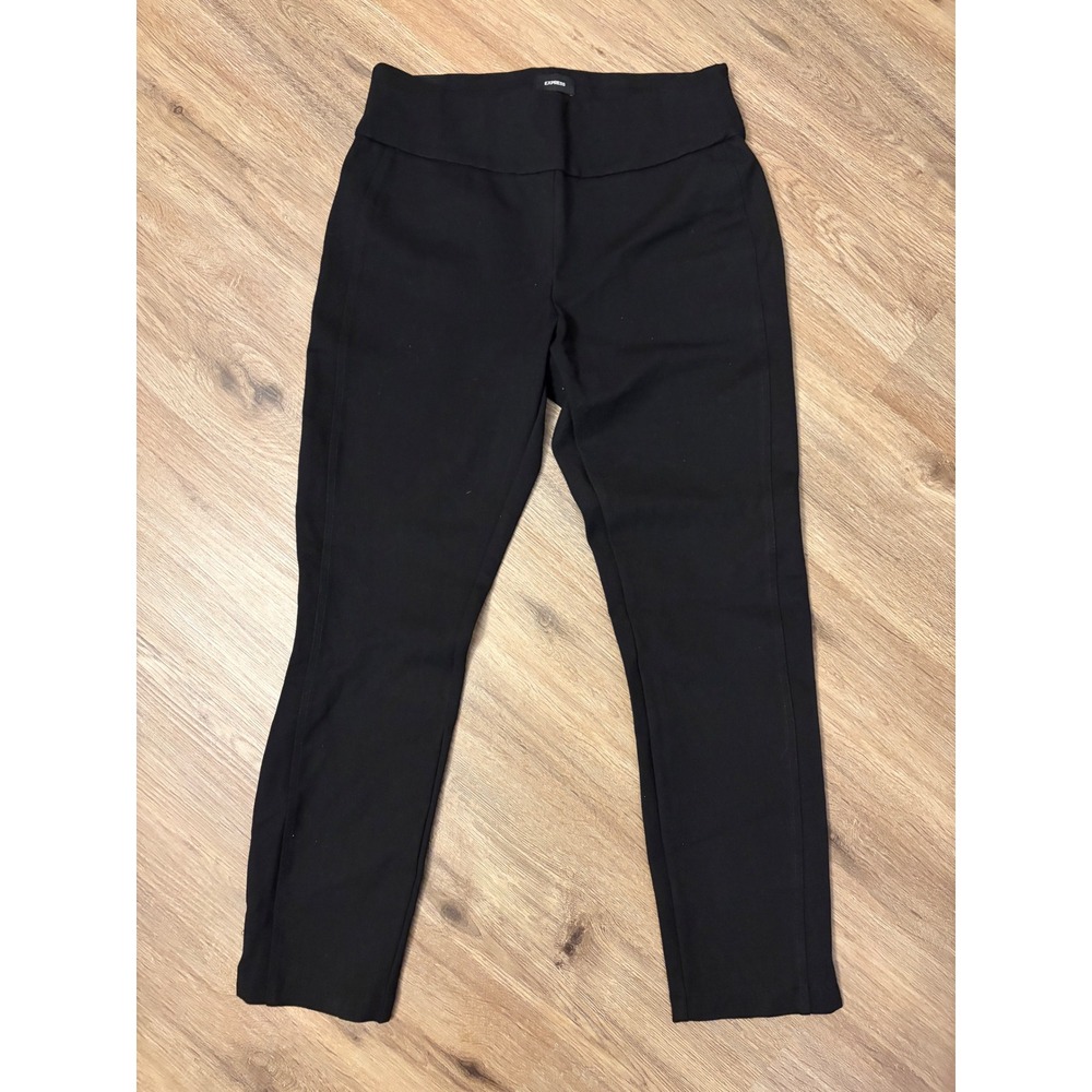 Express Womens Black Ponte Knit Skinny Ankle Pants High Rise Pull On Size S - Picture 1 of 5